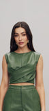 Blusa Cropped Lisa  Transpasse Verde